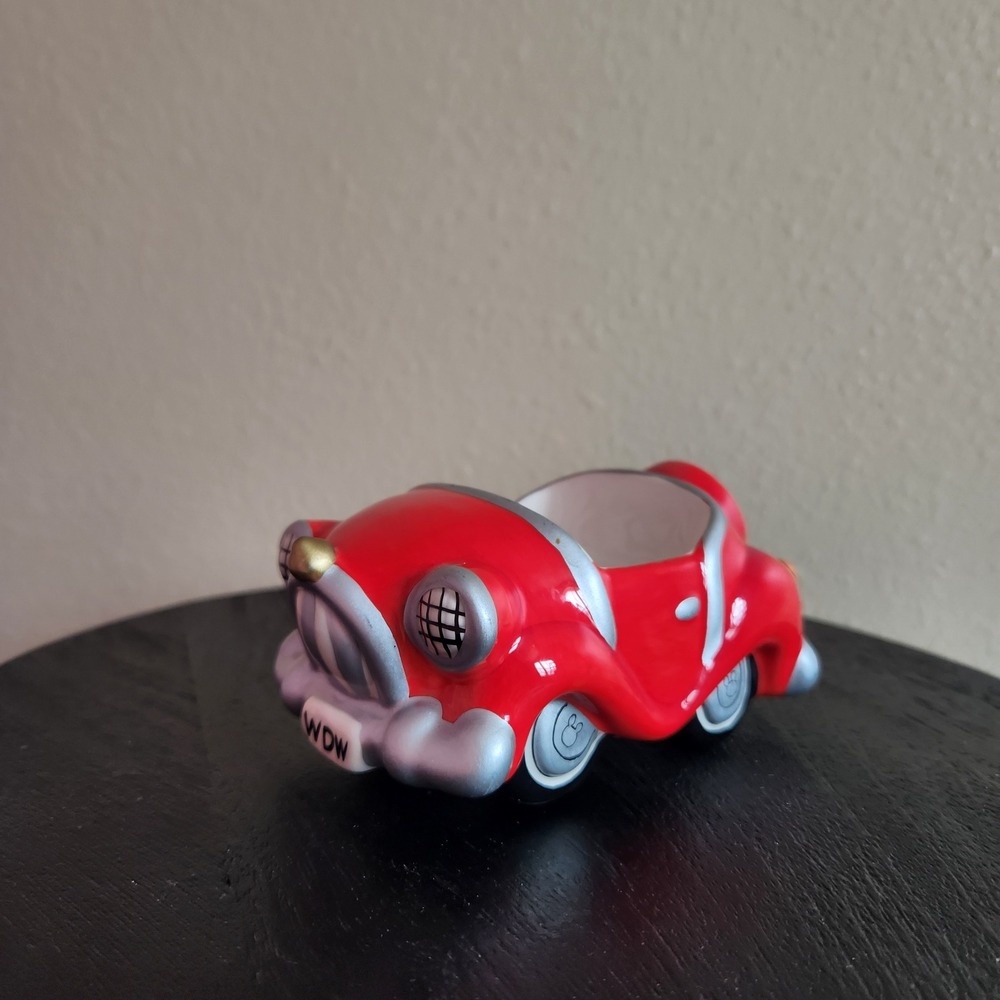 Disney World WDW Red Mickey Mouse Ceramic Toon Car Trinket Dish 5 Inch